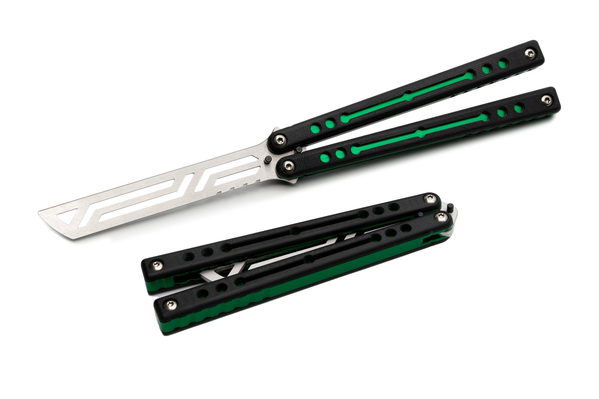 green Nautilus V2 Butterfly Knife trainer balisong