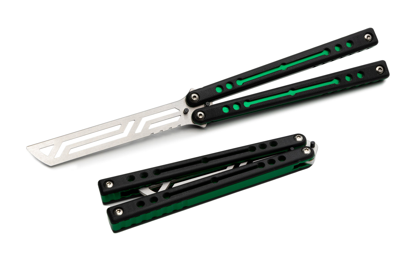 Green NautilusV2 balisong with g10 scales