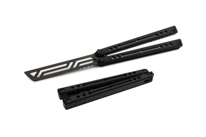 black inked nautilus v2 butterfly knife trainer balisong