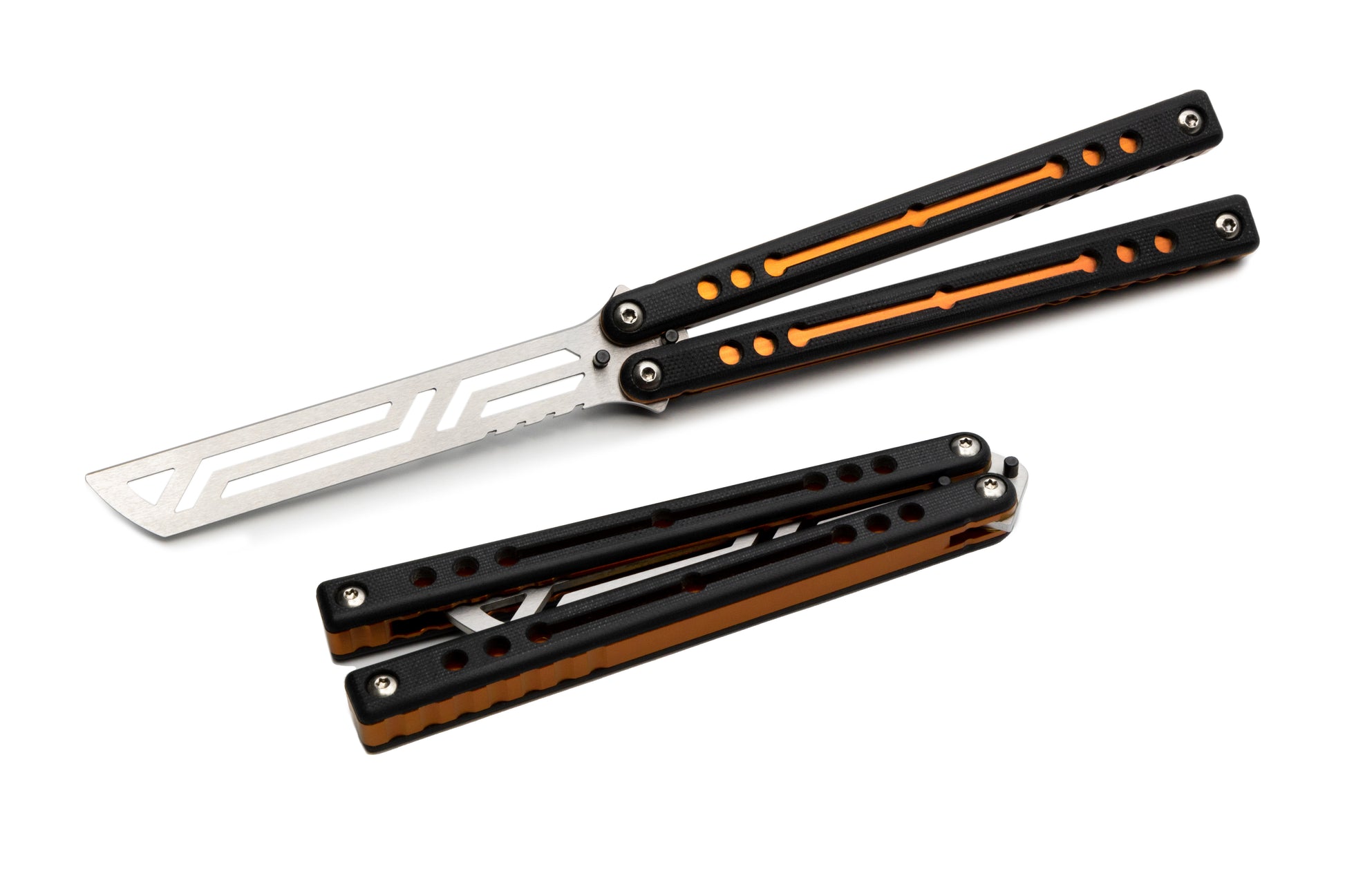 Orange NautilusV2 balisong with g10 scales