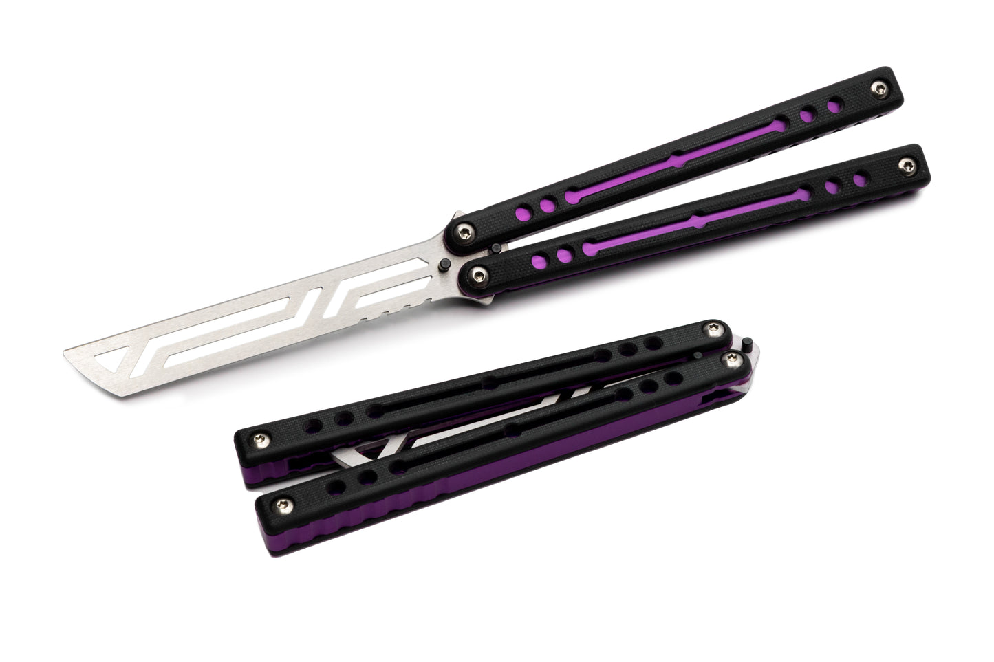 purple Nautilus V2 Butterfly Knife trainer balisong