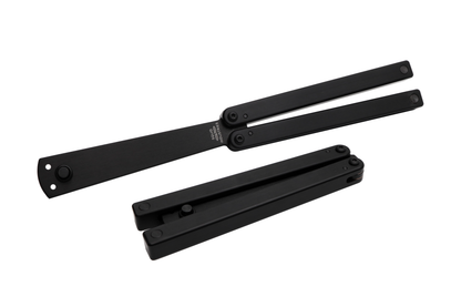 Squiddy-b balisong butterfly knife trainer fidget toy with black hardware
