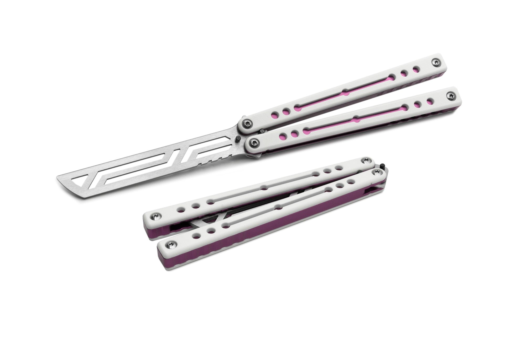 winter pink nautilus v2 balisong butterfly knife trainer g10 