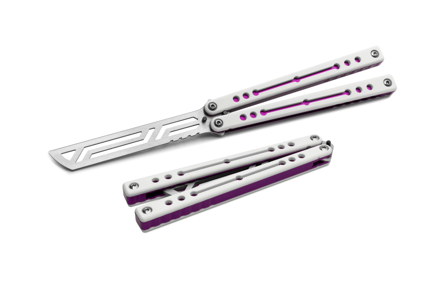 Winter Purple NautilusV2 balisong with g10 scales