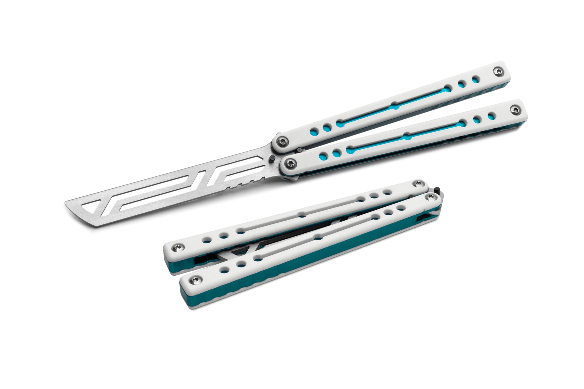 winter teal nautilus v2 balisong butterfly knife trainer g10 