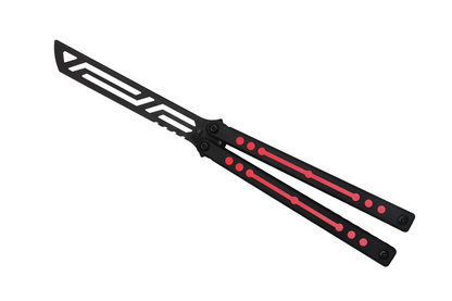 red inked nautilus v2 butterfly knife trainer balisong