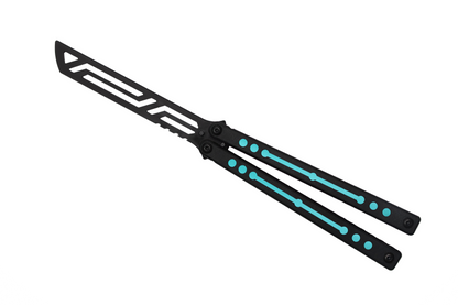 teal inked nautilus v2 butterfly knife trainer balisong