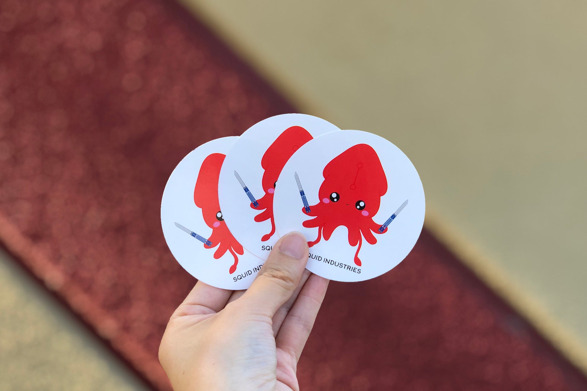 Kawaii Squid Sticker flipping squid