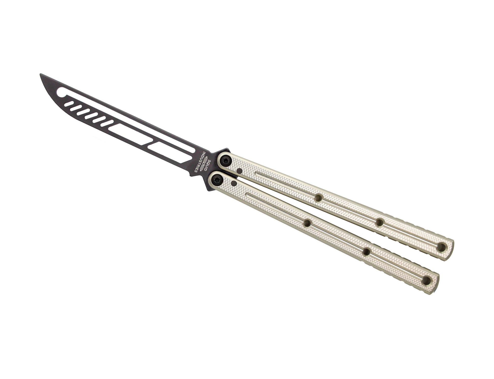 Silver Inked Krake Raken Butterfly Knife Trainer