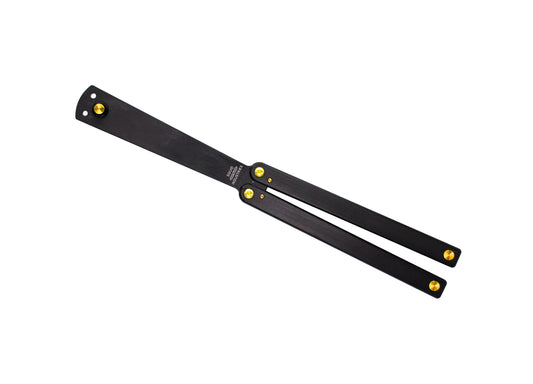 titanium gold squiddy-b balisong butterfly knife trainer plastic fidget toy