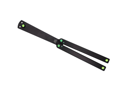 titanium green squiddy-b balisong butterfly knife trainer plastic fidget toy