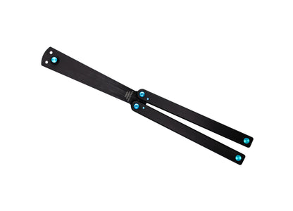 titanium teal squiddy-b balisong butterfly knife trainer plastic fidget toy