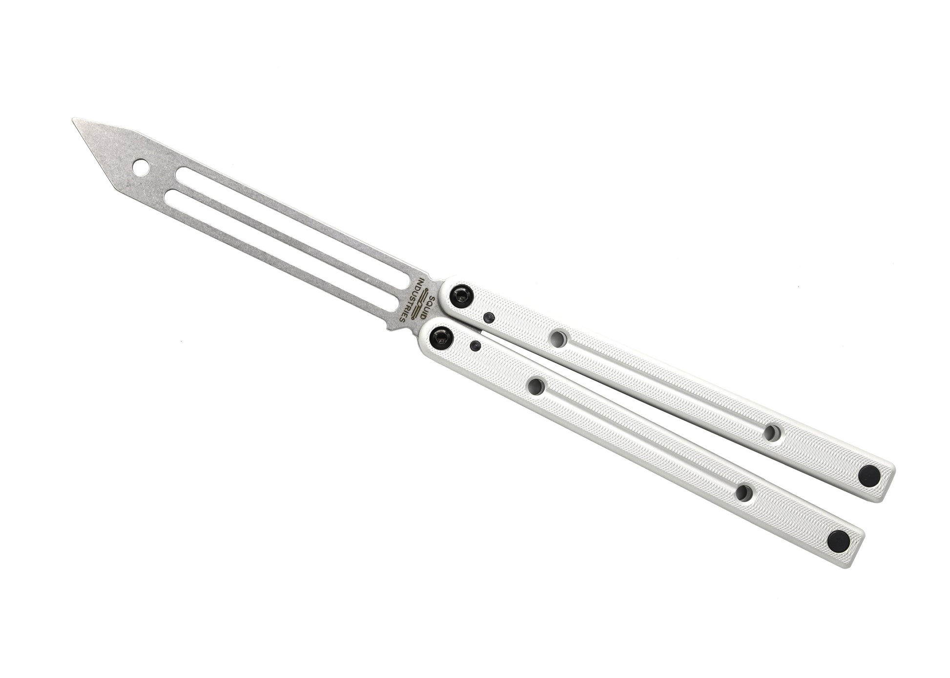 Silver Clearance Blemished Squidtrainer V4 Balisong Butterfly Knife Trainer 