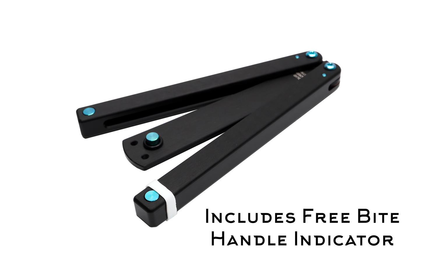 titanium teal squiddy-b balisong butterfly knife trainer plastic fidget toy