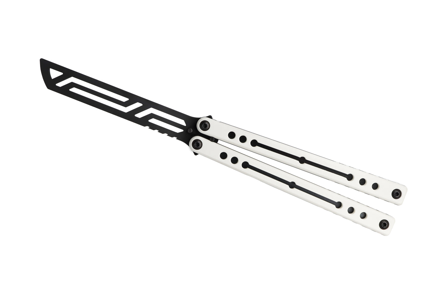 winter inked black nautilus v2 balisong butterfly knife trainer g10 