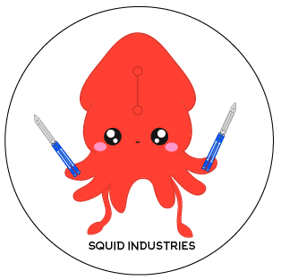 Kawaii Squid Sticker flipping squid